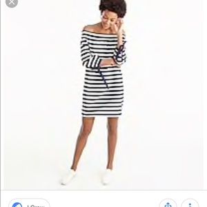 Navy and white striped dress